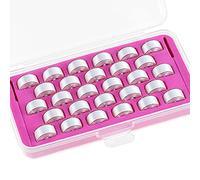 New brothread 28pcs Bianco 70D/2 (60WT) Rocchetti di Filo/Filato per Spolette Prebobinate Plastica Size A SA156 per macchina da ricamo e da cucire DIY Filo da ricamo Filo da cucito