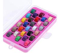 New brothread 28pcs Colori Assortiti 60S/2 (90WT) Rocchetti di Filo/Filato per Spolette Prebobinate Plastica Size A SA156 per macchina da ricamo e da cucire DIY Filo da ricamo Filo da cucito