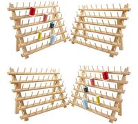 New brothread 4x60 bobine di legno porta fili/cremagliera per filo con ganci per appendere per ricamo, quilting e filo da cucito