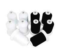 New brothread 5 Bianco + 5 Nero Multiuso Filo di cotone mercerizzato al 100% 30WT (50S/3) 600M per quilting, cucito e ricamo