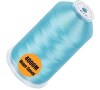 New brothread - Bobina Singola Enorme 4000M/Cad 100% Poliestere Filo da Ricamo a Macchina 40WT per Macchine Commerciali e Domestiche - Light Blue