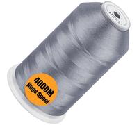 New brothread - Bobina Singola Enorme 4000M/Cad 100% Poliestere Filo da Ricamo a Macchina 40WT per Macchine Commerciali e Domestiche - Gray(Janome Colore)