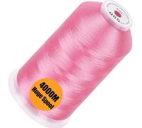 New brothread - Bobina Singola Enorme 4000M/Cad 100% Poliestere Filo da Ricamo a Macchina 40WT per Macchine Commerciali e Domestiche - Pink