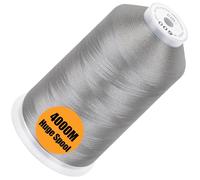 New brothread - Bobina Singola Enorme 4000M/Cad 100% Poliestere Filo da Ricamo a Macchina 40WT per Macchine Commerciali e Domestiche - Silver