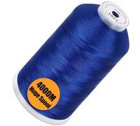 New brothread - Bobina Singola Enorme 4000M/Cad 100% Poliestere Filo da Ricamo a Macchina 40WT per Macchine Commerciali e Domestiche - Christmas Blue