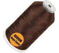 New brothread - Bobina Singola Enorme 4000M/Cad 100% Poliestere Filo da Ricamo a Macchina 40WT per Macchine Commerciali e Domestiche - Dark Brown(Janome Colore)