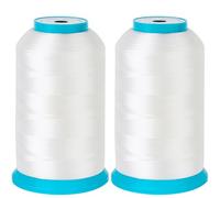 New brothread Set di 2 Bianco 5000M Grande Bobina Filo della bobina/Filato per Spolette per Ricamo e Cucire