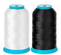 New brothread Set di 2 (Nero+Bianco) 5000M Grande Bobina Filo della bobina/Filato per Spolette per Ricamo e Cucire