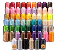 New brothread - Tutti i 60 pacchetti di Colori Assortiti 5000M Grande Bobina Poliestere Filo di Ricamo Macchina per macchine da ricamo commerciali e domestiche