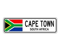 New Cape Town Sud Africa Street Sign Bandiera Sud Africa City Country Road Sign 4x16 Pollici