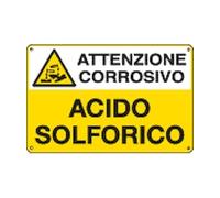 NEW CARTELLO SEGNALETICO - acido solforico attenzione corrosivo - Adesivo Extra Resistente, Pannello in Forex, Pannello In Alluminio (ADESIVO 30X42 CM)