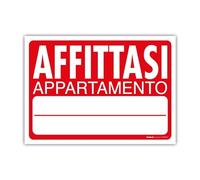 NEW CARTELLO SEGNALETICO - Affittasi appartamento - Adesivo Resistente, Pannello in Forex, Pannello In Alluminio (ADESIVO 30X42 CM)