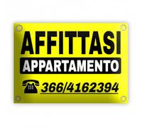 NEW CARTELLO SEGNALETICO - AFFITTASI CON SCRITTA E NUMERO PERSONALIZZATO - Adesivo Extra Resistente, Pannello in Forex, Pannello In Alluminio (PANNELLO IN ALLUMINIO 30X42 CM)
