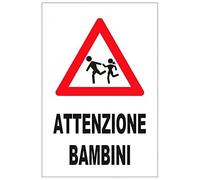 NEW CARTELLO SEGNALETICO - Attenzione Passaggio Bambini - Adesivo Extra Resistente, Pannello in Forex, Pannello In Alluminio (PANNELLO IN FOREX 20X31 cm)