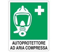 NEW CARTELLO SEGNALETICO - autoprotettore ad aria compressa - Adesivo Extra Resistente, Pannello in Forex, Pannello In Alluminio (ADESIVO 20X31 cm)