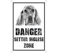 NEW CARTELLO SEGNALETICO - DANGER SETTER INGLESE ZONE - Adesivo Extra Resistente, Pannello in Forex, Pannello In Alluminio (PANNELLO IN ALLUMINIO 30X42 CM)