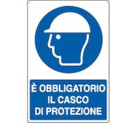 NEW CARTELLO SEGNALETICO - è obbligatorio il casco di protezione - Adesivo Extra Resistente, Pannello in Forex, Pannello In Alluminio (PANNELLO IN FOREX 20X31 CM)