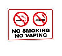 NEW CARTELLO SEGNALETICO - No Smoking No Vaping - Adesivo Extra Resistente, Pannello in Forex, Pannello In Alluminio (PANNELLO IN FOREX 20X31 CM)