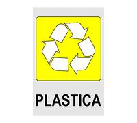 NEW CARTELLO SEGNALETICO - PLASTICA gestione rifiuti mod. 2 - Adesivo Extra Resistente, Pannello in Forex, Pannello In Alluminio (PANNELLO IN FOREX 20X31 cm)