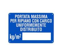 NEW CARTELLO SEGNALETICO - portata massima per ripiano con carico - Adesivo Extra Resistente, Pannello in Forex, Pannello In Alluminio (PANNELLO IN FOREX 20X31 cm)