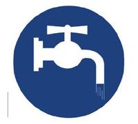 NEW CARTELLO SEGNALETICO ROTONDO - chiudere il rubinetto - Adesivo Extra Resistente, Pannello in Forex, Pannello In Alluminio (ADESIVO 20 CM)