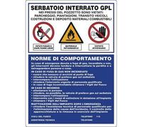 NEW CARTELLO SEGNALETICO - Serbatoio interrato GPL - Adesivo Extra Resistente, Pannello in Forex, Pannello In Alluminio (PANNELLO IN ALLUMINIO 50X70 CM)
