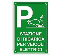 NEW CARTELLO SEGNALETICO - stazione di ricarica per veicoli elettrici - Adesivo Extra Resistente, Pannello in Forex, Pannello In Alluminio (PANNELLO IN ALLUMINIO 20X31 cm)