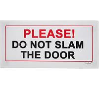 NEW CARTELLO SEGNALETICO UNI - Please do not slam the door - Adesivo Extra Resistente, Pannello in Forex, Pannello In Alluminio (ADESIVO 30X12 CM)