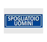 NEW CARTELLO SEGNALETICO UNI - spogliatoio uomini - Adesivo Extra Resistente, Pannello in Forex, Pannello In Alluminio (PANNELLO IN FOREX 60X25 cm)