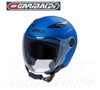 NEW CASCO MOTO JET GARI G01 JUNIOR BABY BAMBINO VISIERA LUNGA BLU LUCIDO TGL M