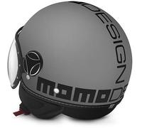 NEW CASCO MOTO JET MOMO DESIGN FIGHTER CLASSIC GRIGIO OPACO DECAL NERO ECE 22.06