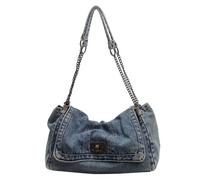 New Casual Multifunctional Women's Denim Shoulder Bag, Versatile, Perfect For Daily Travel And Work(Blue)