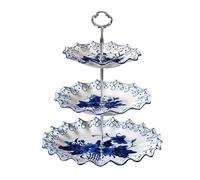 New Chinese Style 3-Layer Ceramic Fruit Plate Home Living Room Dining Table Decoration Candy Plate Porcelain Fruit Bowl Fruit Basket