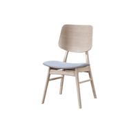New Classic Furniture Sedia da pranzo Oscar (set di due), 100% poliestere tessuto grigio, finitura frassino bianco