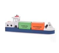 New Classic Toys Barge with 2 containers, Multicolore, Chiatta, 10904