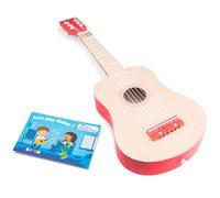 New Classic Toys- Chitarra da Giocattolo, Colore Deluxe-Bianco/Rosso, Naturel/Red, 10300