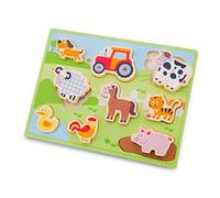 New Classic Toys- Chunky Farm Fattoria Mini Puzzle, Multicolore, 300 x 225 x 20mm, 10521