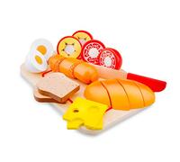 New Classic Toys Cutting Meal-Breakfast-10 pieces, Multicolore, Set colazione, 10578