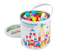 New Classic Toys Nuovi Giocattoli Classic Colorful blocchi di legno di legno di ciliegio - 100 pezzi in batteria con impugnatura , Modelli/Colori Assortiti, 1 Pezzo