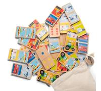 New Classic Toys Gioco Domino Veicoli in legno Multicolore 10836