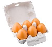 New Classic Toys Wooden Eggs-6 PCS, Multicolore, 6 Pezzi, 10596