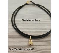 New Collana 45 cm e ciondolo cuore bombato in oro giallo 750 18 kt, Grammi 2.3