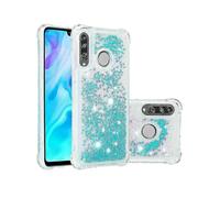 New Compatible with Huawei P30 Lite Case Glitter Liquid Transparent Sparkly Shiny Bling Crystal Clear Flowing Quicksand Cover Tpu Silicone - Light Blu
