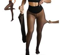 New Compression Band & One Seam Option, Magic Fleece Lined Leggings, Women Shaping Snatch Waist Stay Warm, for Work, Casual or Winter Layering (Tan,M)