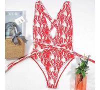 NEW Costume Intero Donna Shiny Deep Scollatura Profonda Portafoglio
