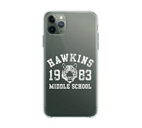 NEW Cover Compatibile Con Tutti i Modelli iPhone - Hawkins Middle School - Trasparente UltraSottili AntiGraffio Antiurto Case Custodia