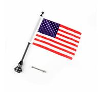 New Custom Motorcycle Black Rear Side Mount Flag Pole W/ Flag For 833 F1 T9 H7