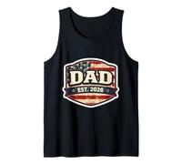 New Dad EST 2026 Padre Patriottico della Bandiera Americana Canotta