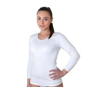New Day intimo eccezionale Made in Italy- 3 Maglie Intime per Donna Manica Lunga con Pizzo macramé o Bordo Raso in Caldo Cotone (Raso/Bianco,2XL)