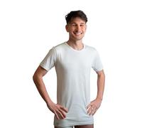 New Day intimo eccezionale Made in Italy-Set da 3 Maglie Intime per Uomo (con Collo Tondo o Collo a V) Manica Corta in 100% Cotone (T/Bianco,S)
